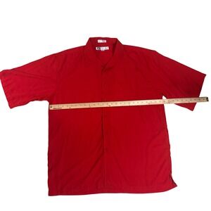 Daniel Ellissa Mens Red Short Sleeve Button Up Shirt Big Size 2XL Casual